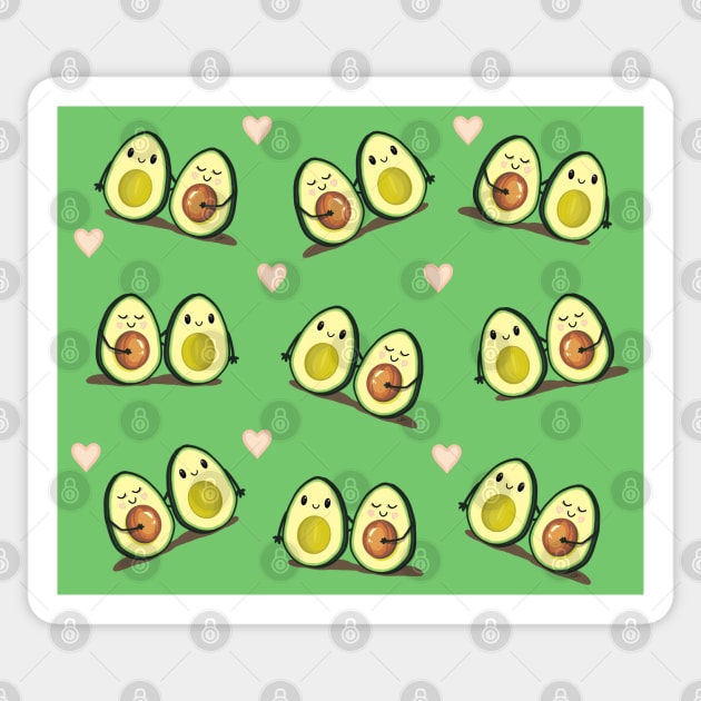 Two Halves Avocado Pattern Sticker by ElephantShoe